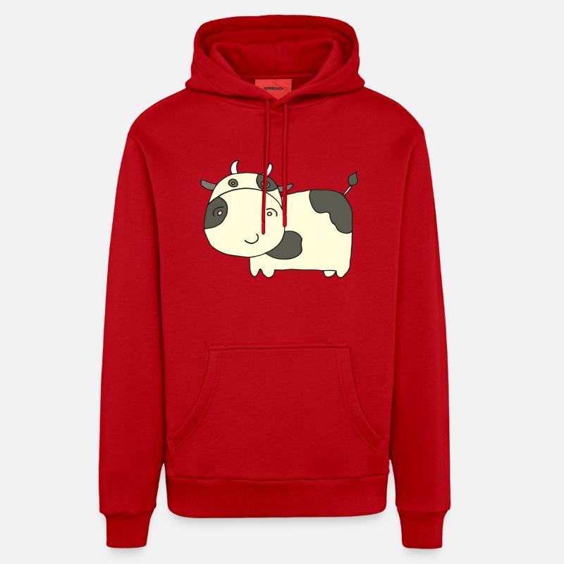Vache sucrée - Sweat à capuche bio décontracté fabriqué en UE - rouge