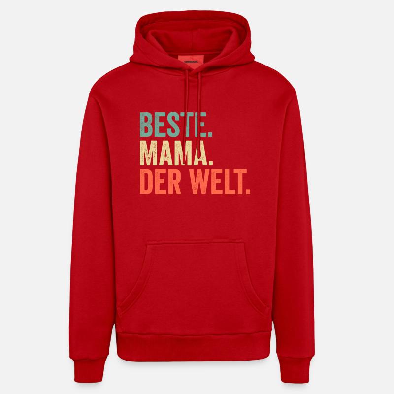 Meilleure maman du monde - Sweat à capuche bio décontracté fabriqué en UE - rouge