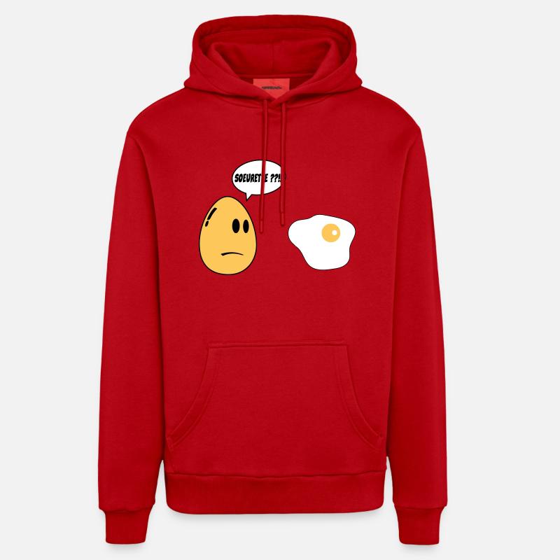 SOEURETTE oeuf - Sweat à capuche bio décontracté fabriqué en UE - rouge