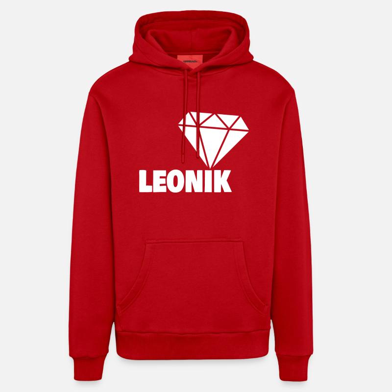 Cadeau pour Leonik - Sweat à capuche bio décontracté fabriqué en UE - rouge