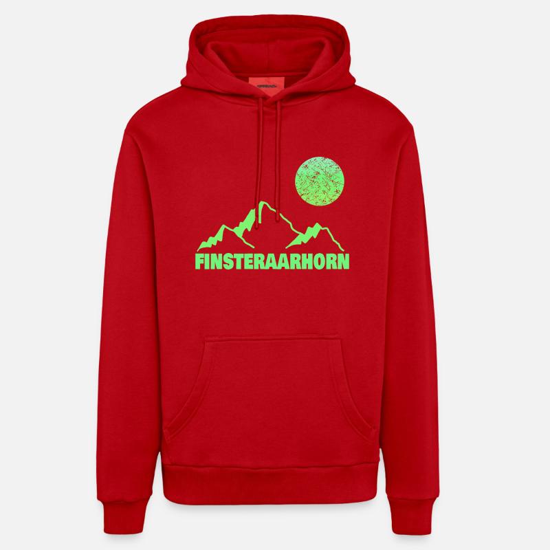 Finsteraarhorn comme grimpeur - Sweat à capuche bio décontracté fabriqué en UE - rouge