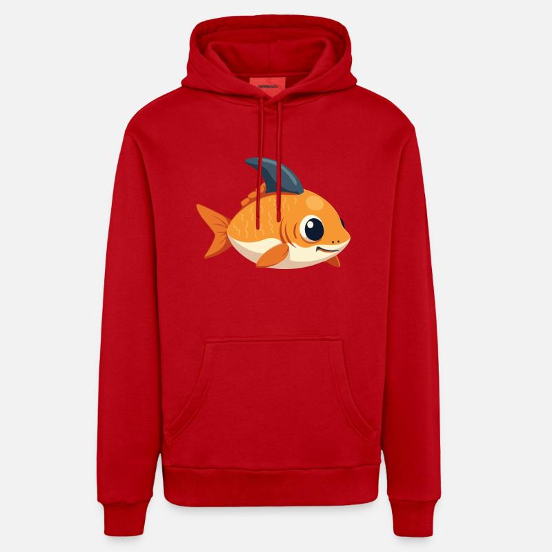Poisson rouge avec aileron de requin – Osez la différence Sweat à capuche bio décontracté fabriqué en UE