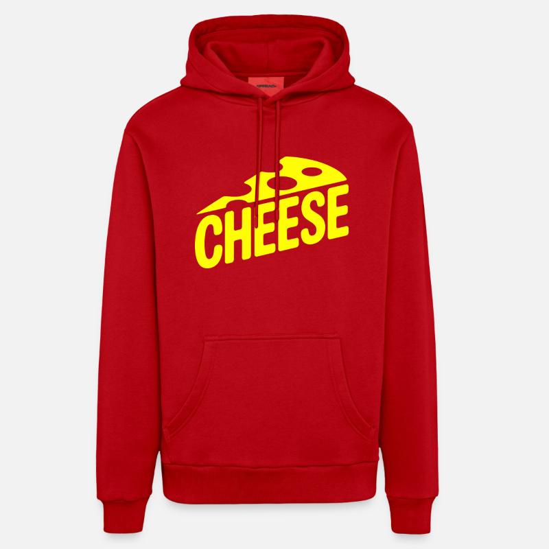 Fromage - Cool Dairy Logo - Sweat à capuche bio décontracté fabriqué en UE - rouge
