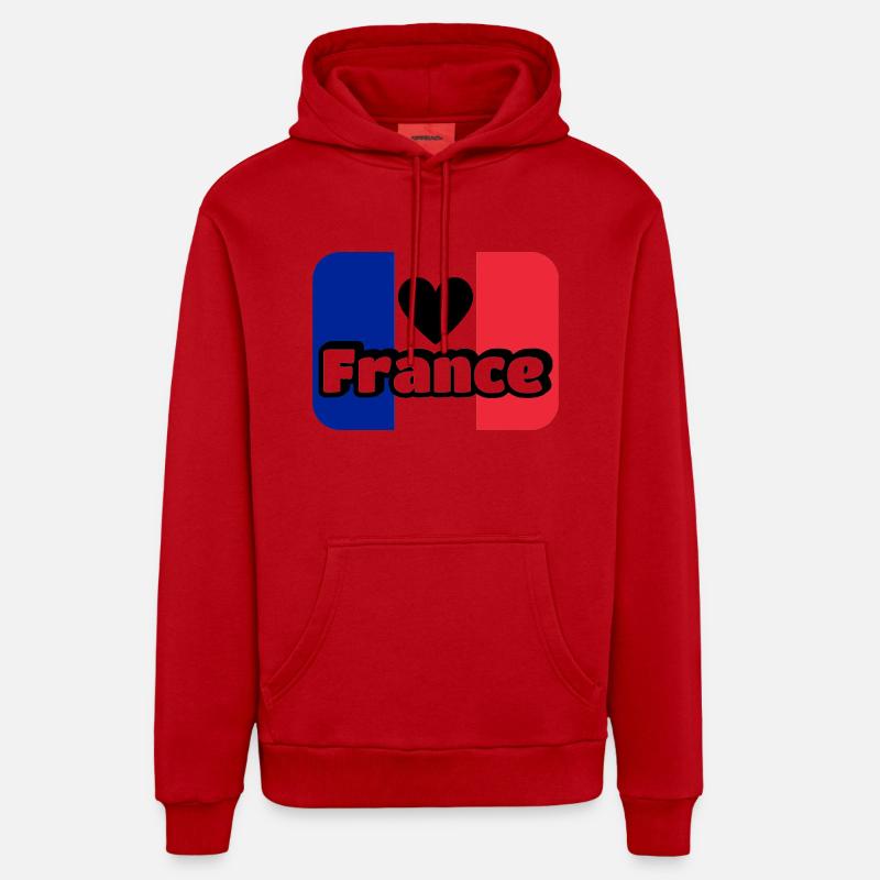 drapeau français bleu blanc rouge - Sweat à capuche bio décontracté fabriqué en UE - rouge