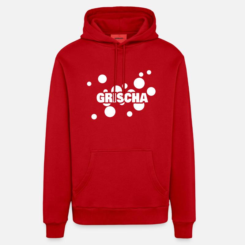Prénom Grischa - Sweat à capuche bio décontracté fabriqué en UE - rouge