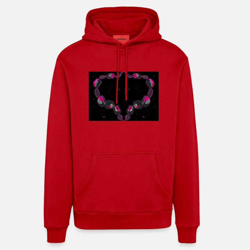 Double volute - Sweat à capuche bio décontracté fabriqué en UE - rouge
