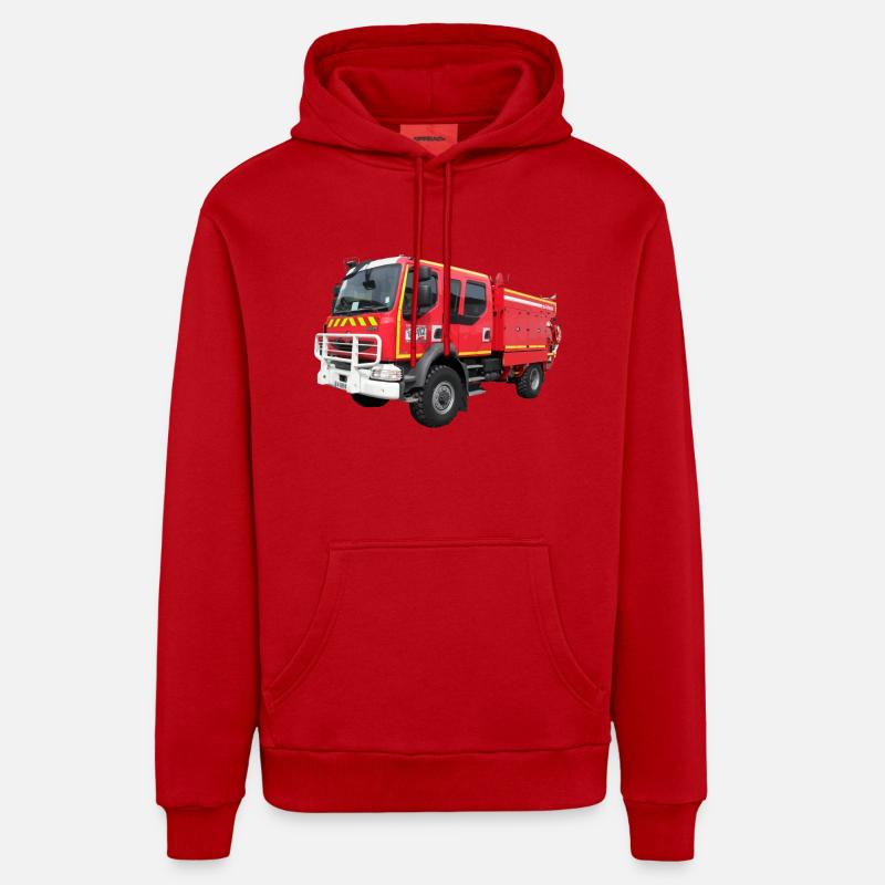 Pompier CCR - Sweat à capuche bio décontracté fabriqué en UE - rouge