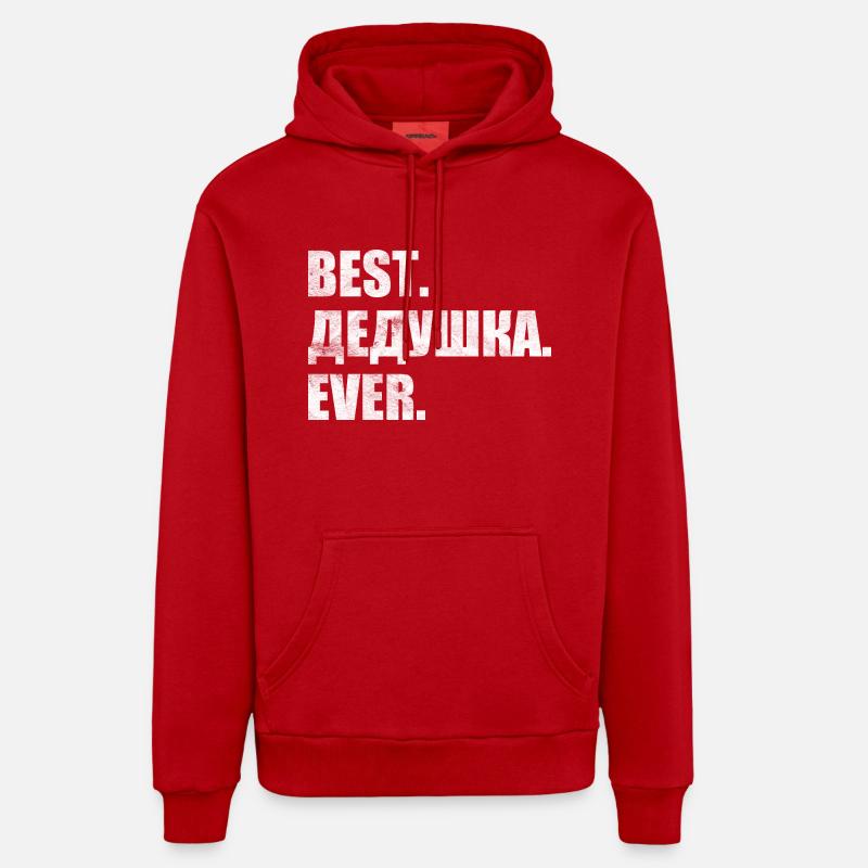 Meilleur. Дедушка. jamais. лучший. дедушка. навсегда. - Sweat à capuche bio décontracté fabriqué en UE - rouge