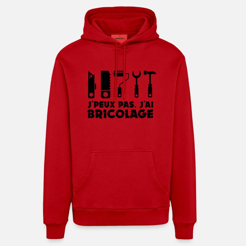Bricoleur bricolage bricoler - Sweat à capuche bio décontracté fabriqué en UE - rouge