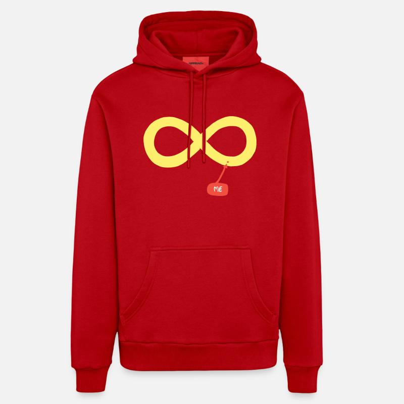 Moi et l'infini - Sweat à capuche bio décontracté fabriqué en UE - rouge