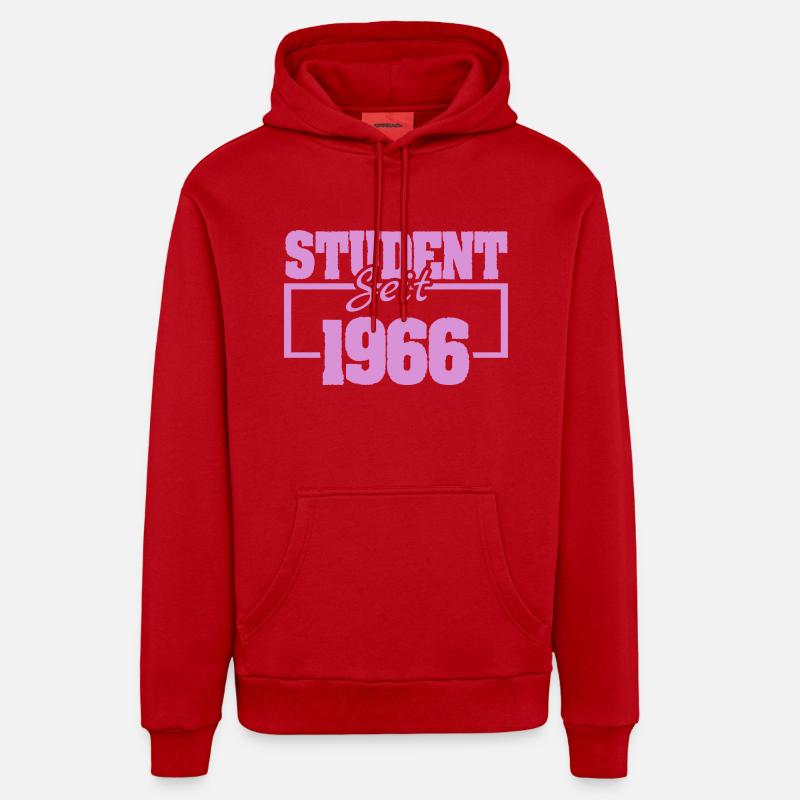 1966 1966 - Sweat à capuche bio décontracté fabriqué en UE - rouge