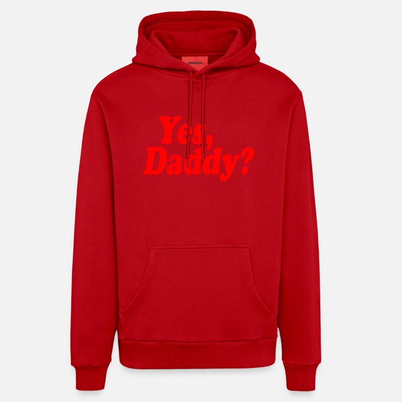 Yes daddy - Sweat à capuche bio décontracté fabriqué en UE - rouge