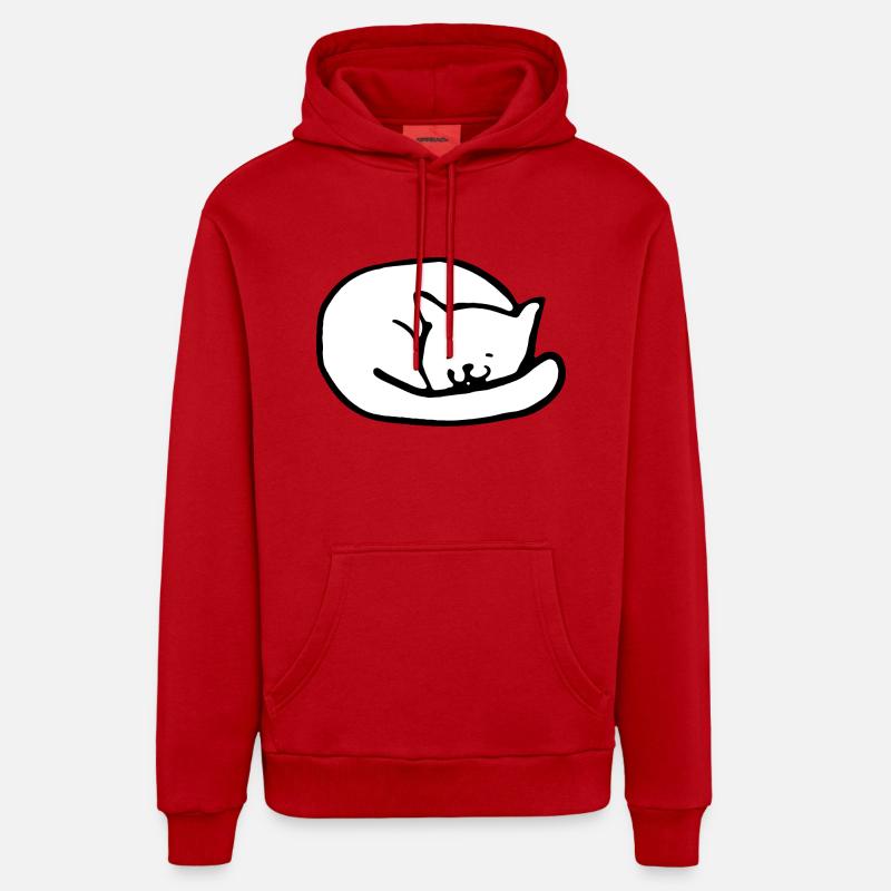 Chat mignon - Sweat à capuche bio décontracté fabriqué en UE - rouge