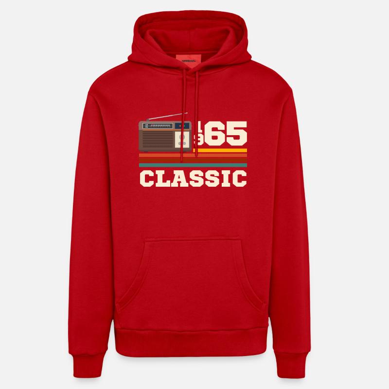 Anniversaire 1965 retro classic - Sweat à capuche bio décontracté fabriqué en UE - rouge