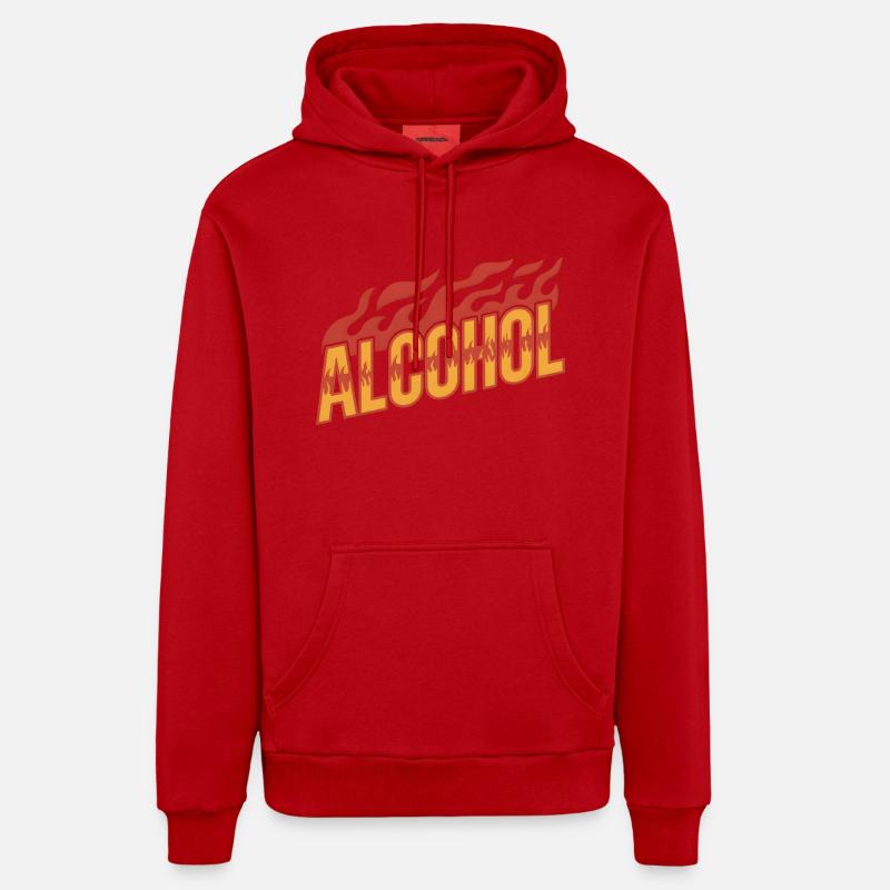 Alcool - Cool Drinking Logo - Sweat à capuche bio décontracté fabriqué en UE - rouge