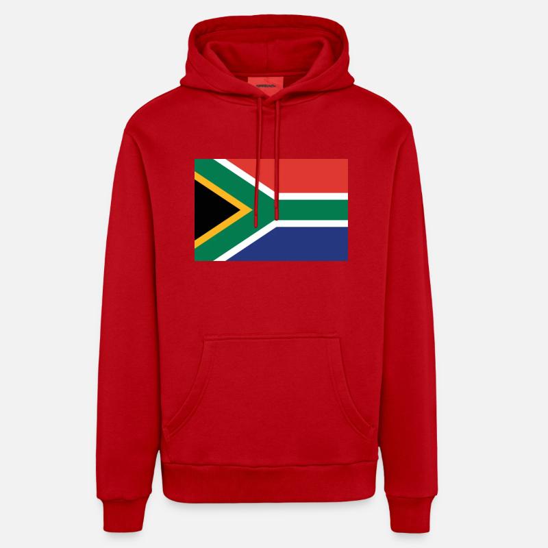 Afrique du Sud - Sweat à capuche bio décontracté fabriqué en UE - rouge