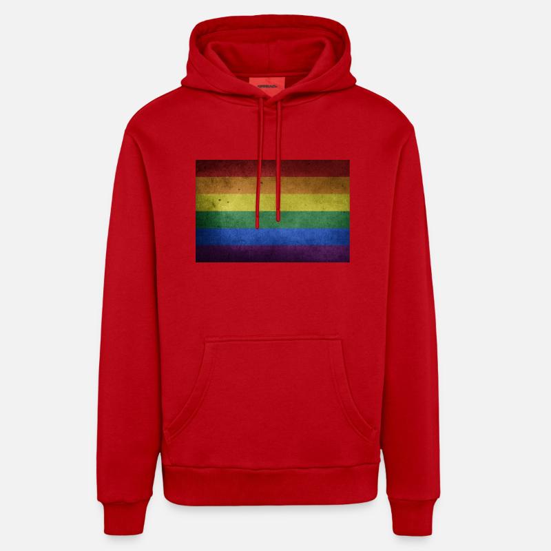 Drapeau pride - Sweat à capuche bio décontracté fabriqué en UE - rouge