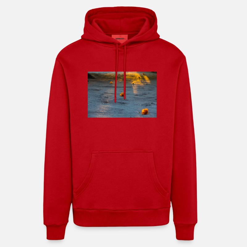 fleurs - Sweat à capuche bio décontracté fabriqué en UE - rouge