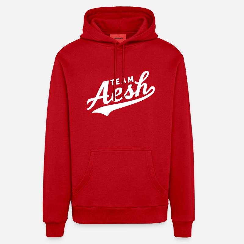 Team AESH - Sweat à capuche bio décontracté fabriqué en UE - rouge