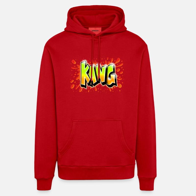 KANG GRAFFITI NAME PRINT - Sweat à capuche bio décontracté fabriqué en UE - rouge