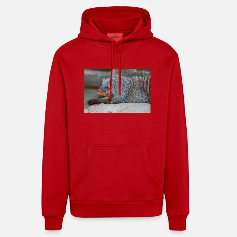 Gebänderte Manguste oder Zebramanguste Zebramanguste - Organic Relaxed Hoodie Made in EU - Rot