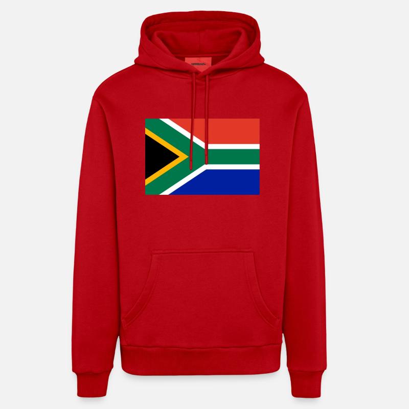 Afrique du Sud drapeau bannière - Sweat à capuche bio décontracté fabriqué en UE - rouge