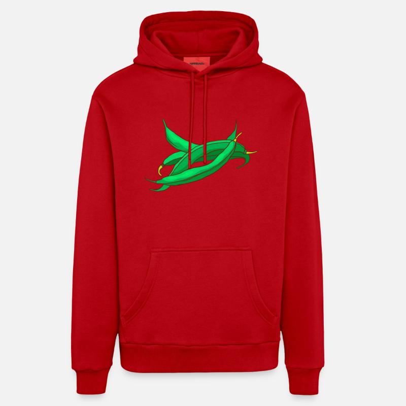 Haricots cire haricots haricots - Sweat à capuche bio décontracté fabriqué en UE - rouge