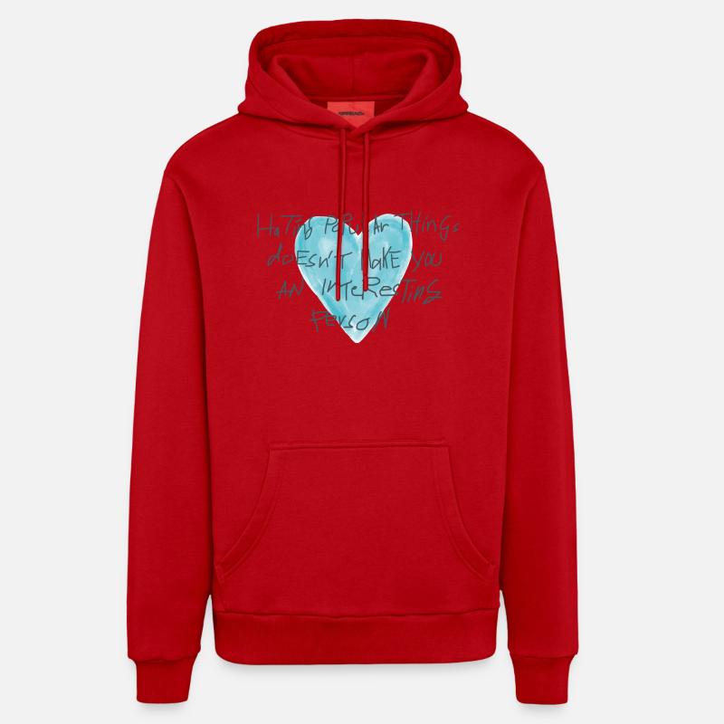 Coeur avec déclaration - Sweat à capuche bio décontracté fabriqué en UE - rouge