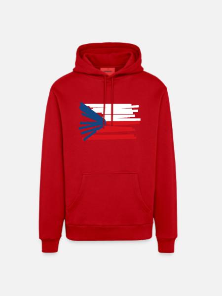 Czech Republic Flag - Modern Art - Organic Relaxed Hoodie Made in EU - red