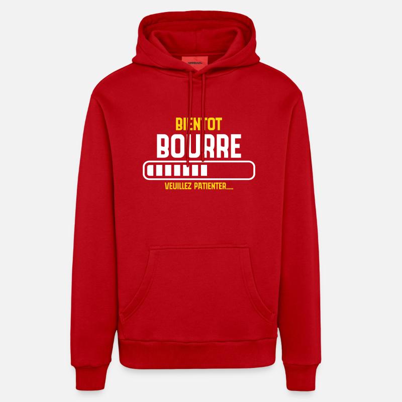 Soon drunk, please wait... - Organic Relaxed Hoodie Made in EU - red