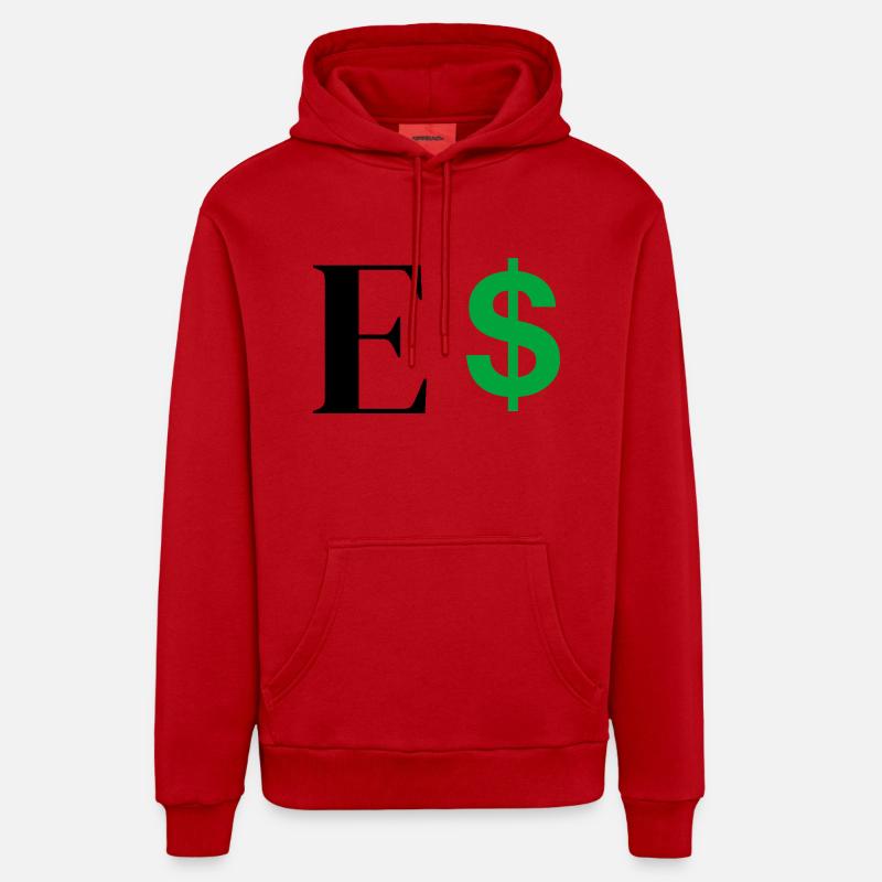 Buchstabe E Dollar - Organic Relaxed Hoodie Made in EU - Rot