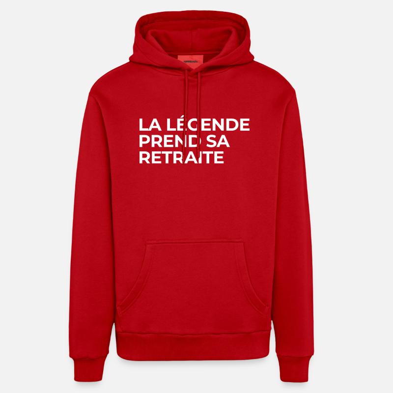 La Légende Prend Sa Retraite - Sweat à capuche bio décontracté fabriqué en UE - rouge