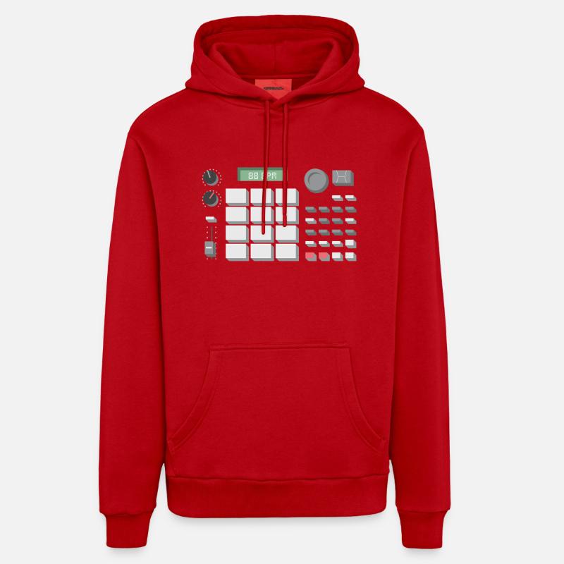 88 BPM MPC 500 - Sweat à capuche bio décontracté fabriqué en UE - rouge