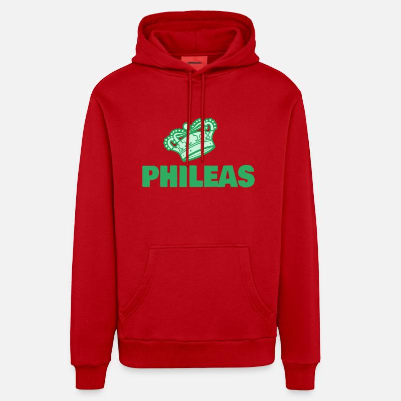 Prénom Phileas - Sweat à capuche bio décontracté fabriqué en UE - rouge
