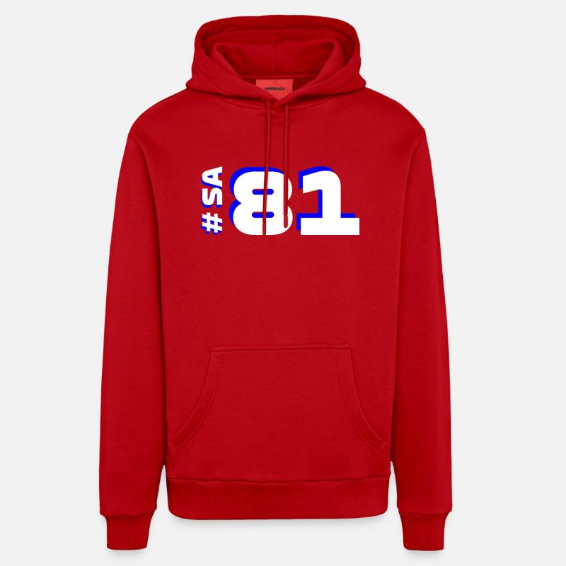 SA81 - Sweat à capuche bio décontracté fabriqué en UE - rouge