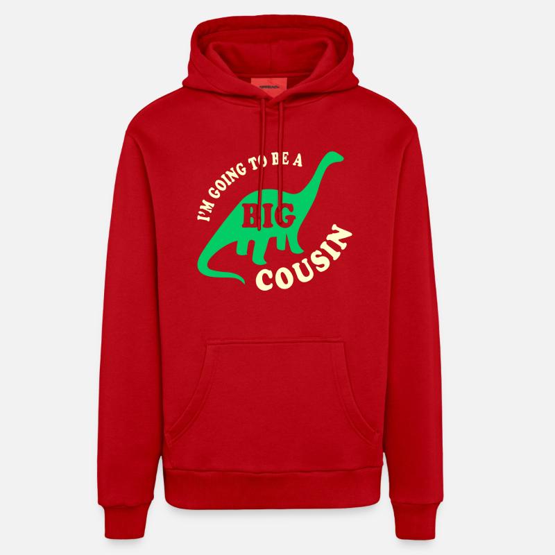 Big Cousin To Be - Sweat à capuche bio décontracté fabriqué en UE - rouge