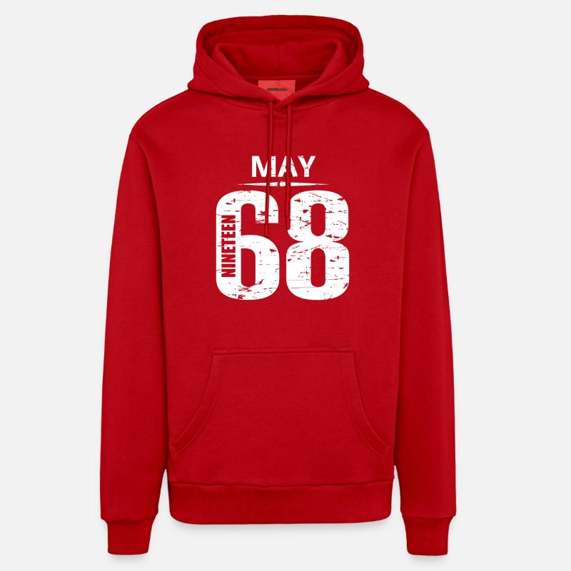 Mai 1968 - Sweat à capuche bio décontracté fabriqué en UE - rouge