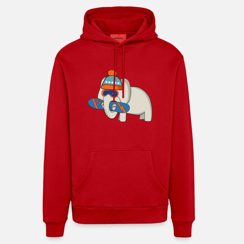 Snowboard - Sweat à capuche bio décontracté fabriqué en UE - rouge