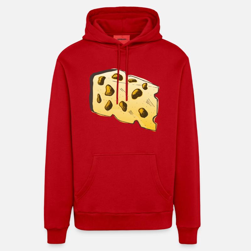 Fromage - Sweat à capuche bio décontracté fabriqué en UE - rouge