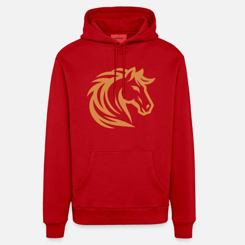 Conception de la silhouette Hafflinger - Sweat à capuche bio décontracté fabriqué en UE - rouge