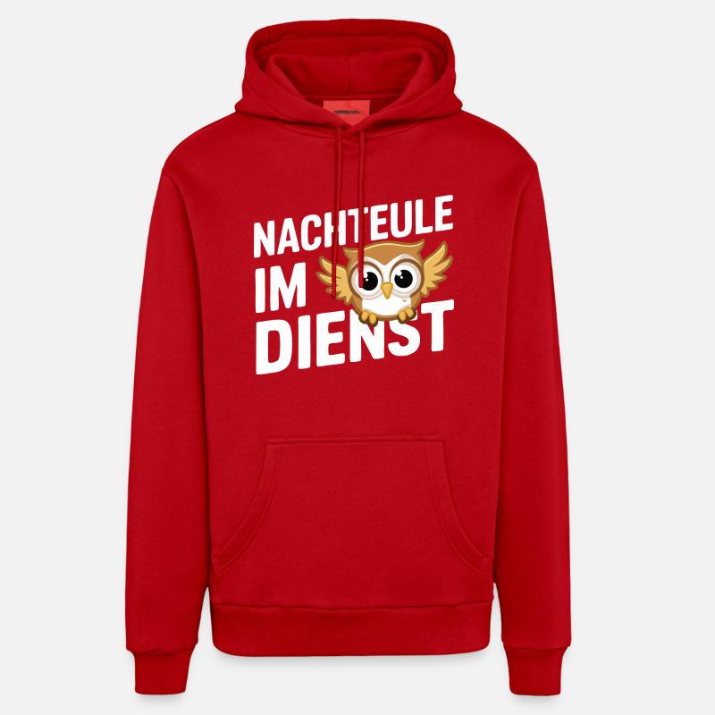 Nachteule Eule Eulen Vogel - Organic Relaxed Hoodie Made in EU - Rot