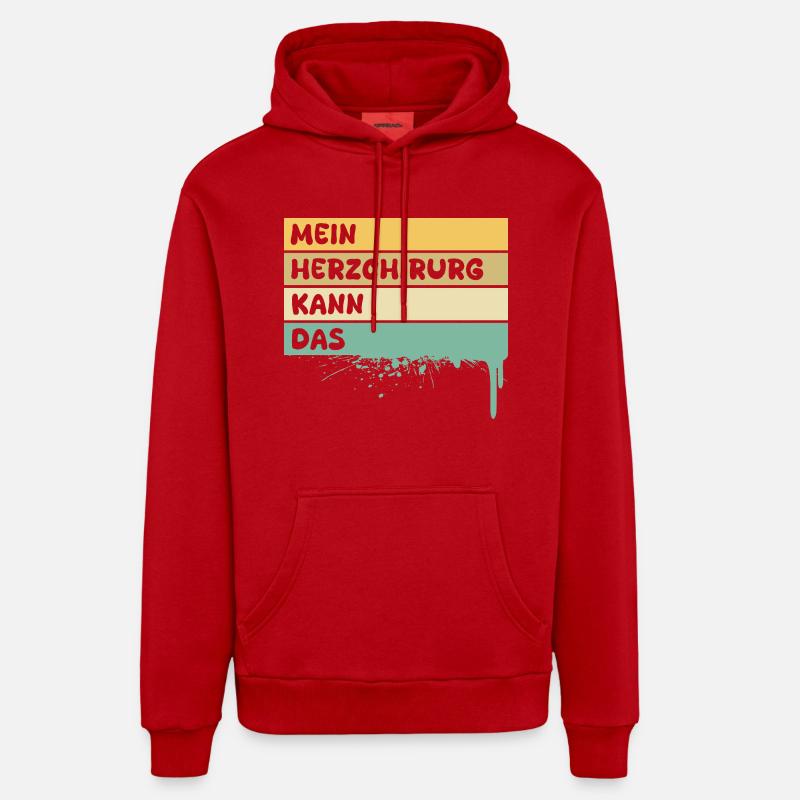Chirurgien cardiaque - Sweat à capuche bio décontracté fabriqué en UE - rouge