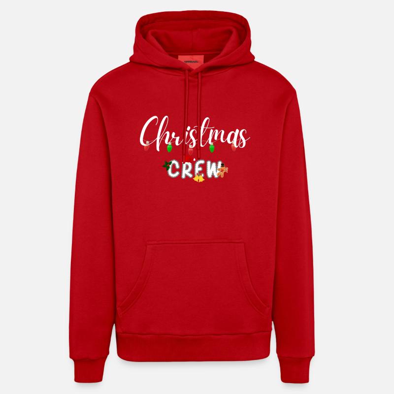 Équipage de Noël - Sweat à capuche bio décontracté fabriqué en UE - rouge
