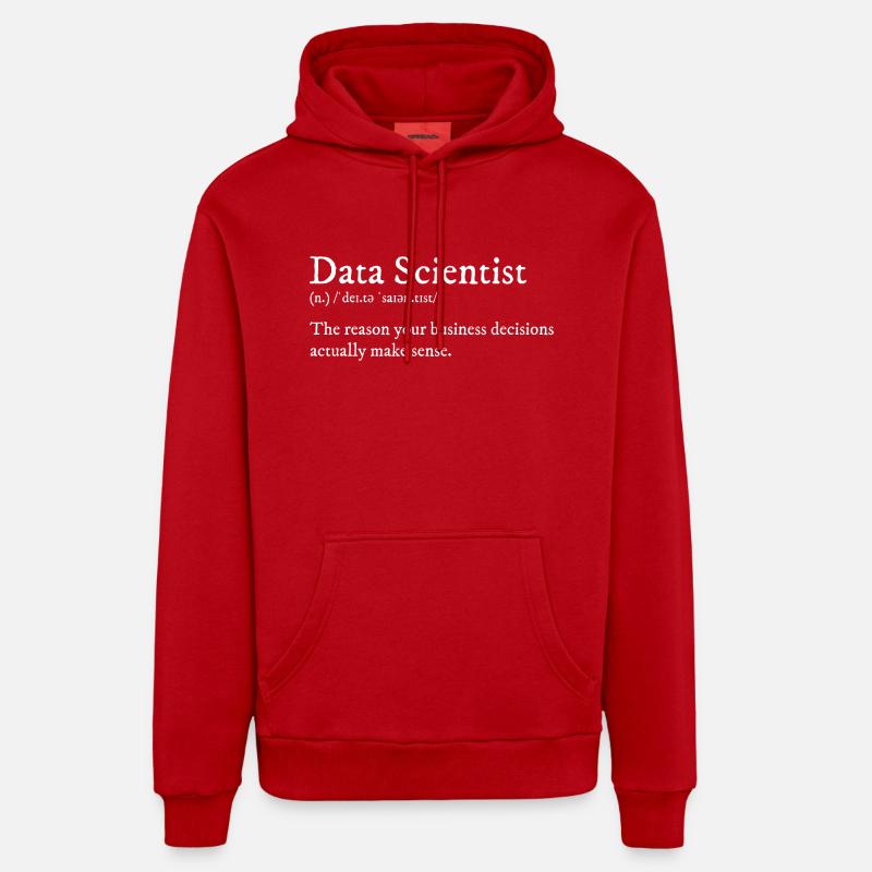 Conception Data Scientist - Sweat à capuche bio décontracté fabriqué en UE - rouge