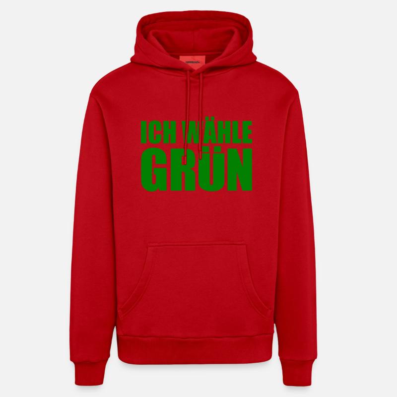 je choisis le vert - Sweat à capuche bio décontracté fabriqué en UE - rouge