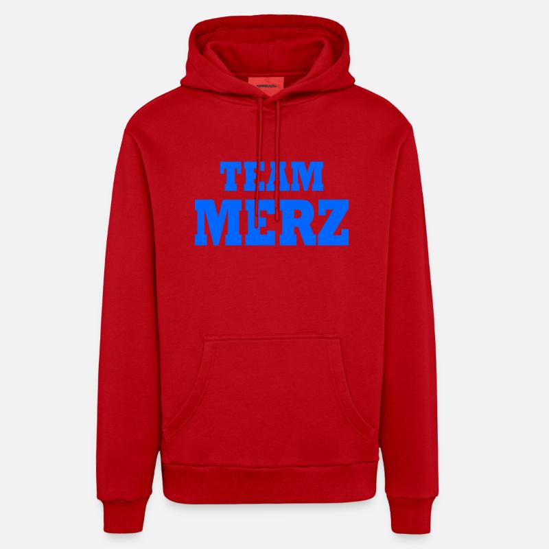 L’équipe Merz - Sweat à capuche bio décontracté fabriqué en UE - rouge