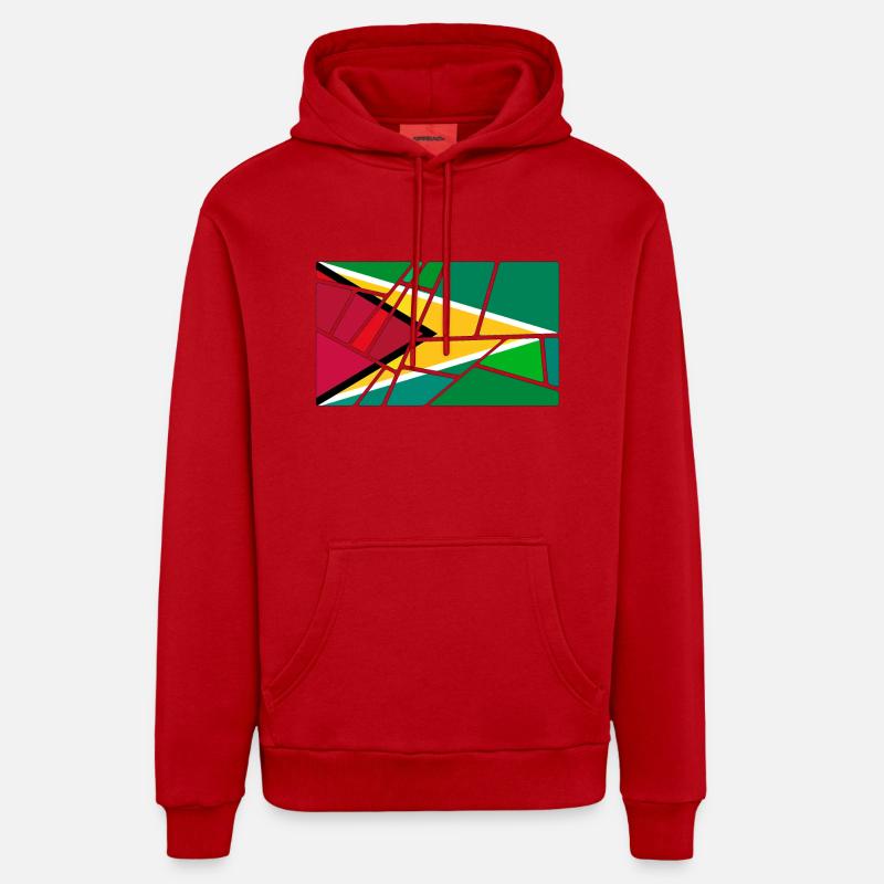 Cadeau pour le Guyana - Sweat à capuche bio décontracté fabriqué en UE - rouge