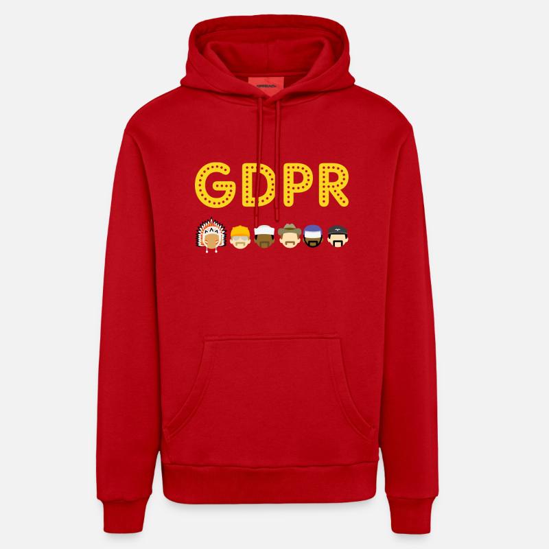GDPR - Sweat à capuche bio décontracté fabriqué en UE - rouge