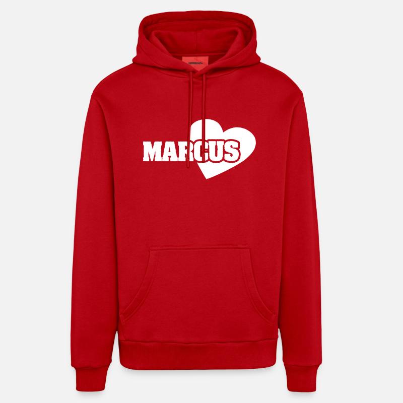 Cadeau pour Marcus - Sweat à capuche bio décontracté fabriqué en UE - rouge