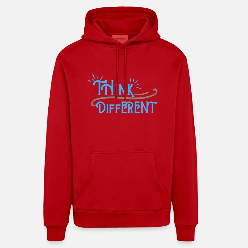 Think Differnet Blaue Grau Design - Organic Relaxed Hoodie Made in EU - Rot